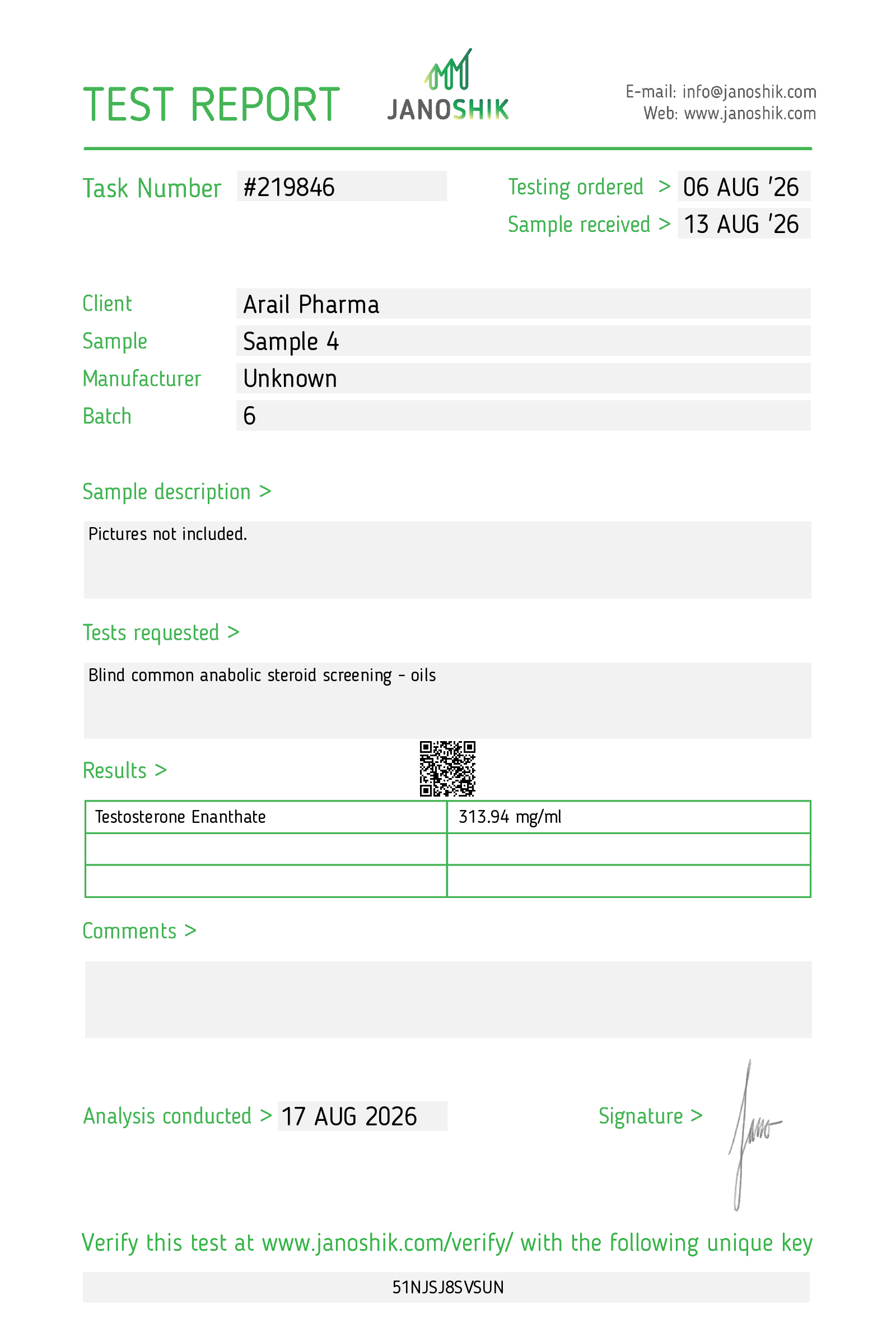 TEST ENANTHATE-300 (1) lab report